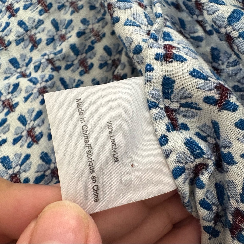 Tory Burch Linen Baja Blue Pants - Picture 9 of 10